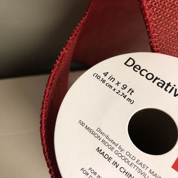 Christmas 4 in X 12Ft Wired Edge Red For, Wedding, Valentines - Picture 6 of 6